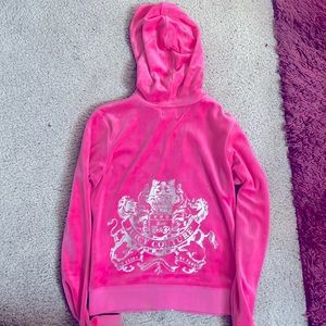 Vintage juicy couture velour pink zip hoodie